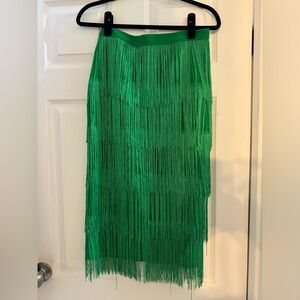 Green Fringe Skirt